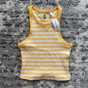 PacSun Yellow Striped Cropped Tank